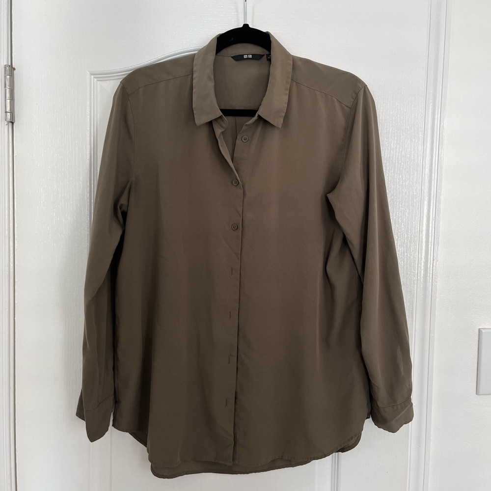 Uniqlo Army Green Button down Blouse